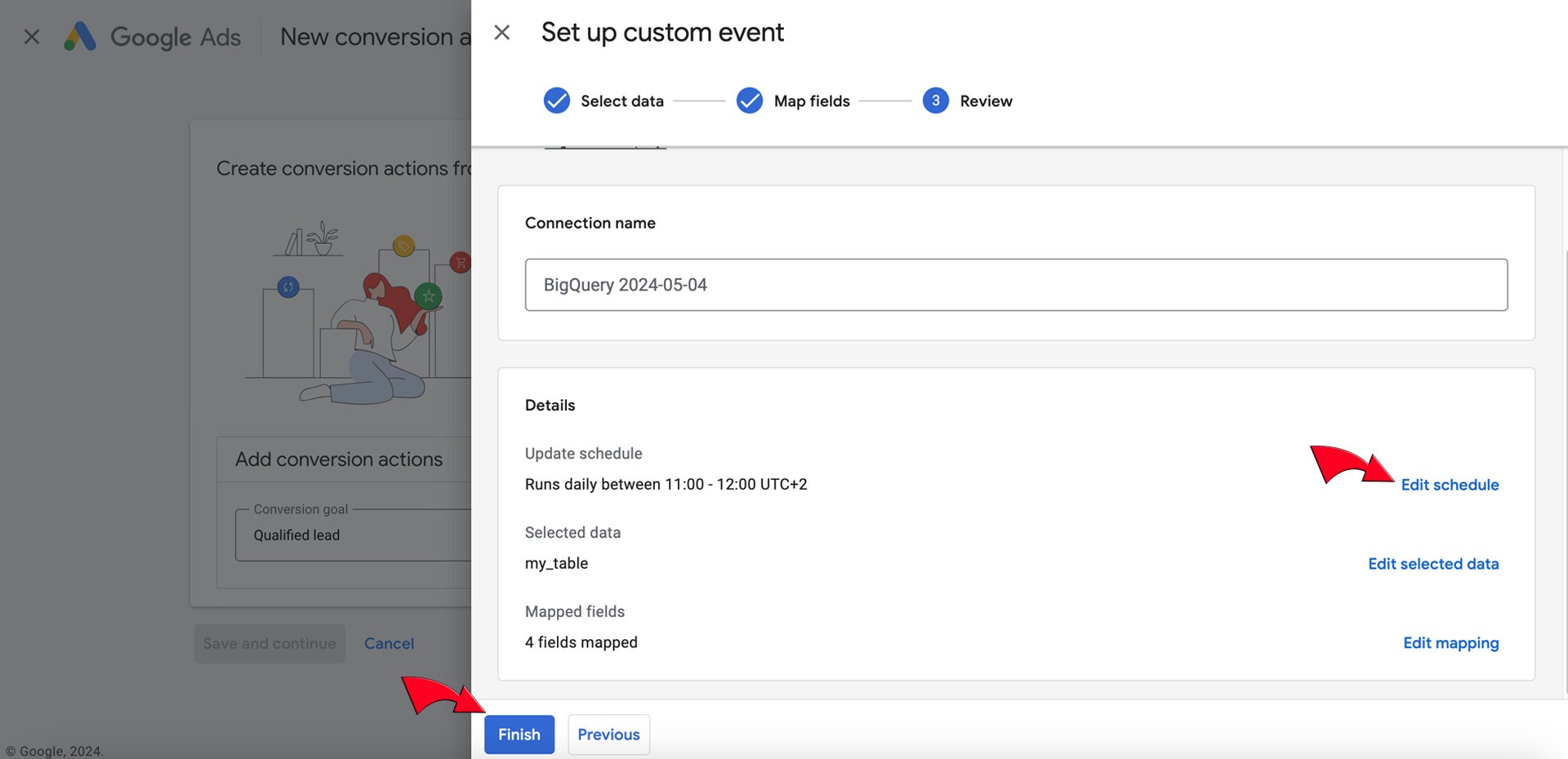 Schedule update your data from BigQuery